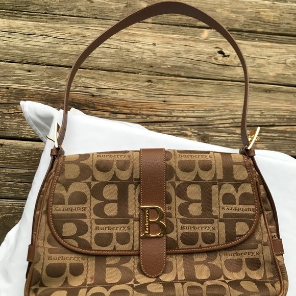 Vintage Burberry Monogram Shoulder Bag